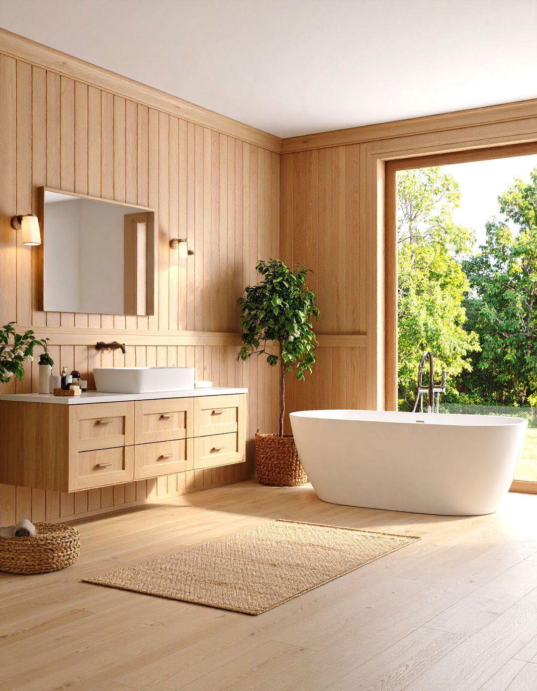 Classic Tongue and Groove Wood Paneling - 24 Bathroom Wall Paneling Ideas
