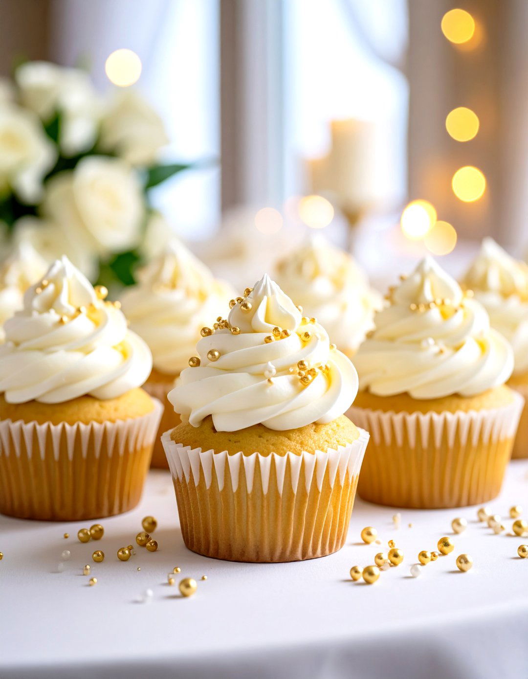 Classic Vanilla Almond Elegance - 24 Wedding Cupcake Ideas