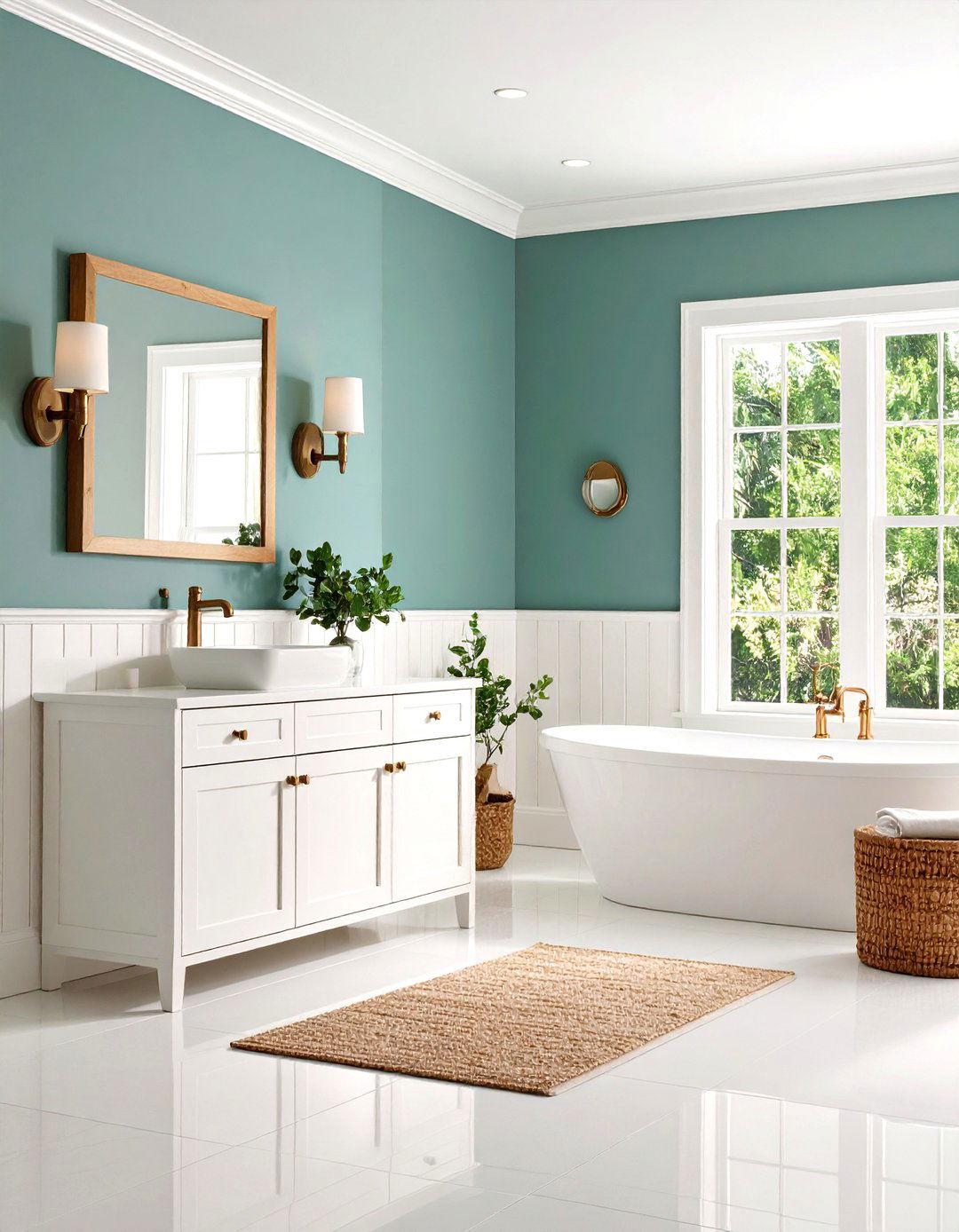 Classic White Beadboard Bathroom Wainscoting - 24 Beadboard Wall Ideas