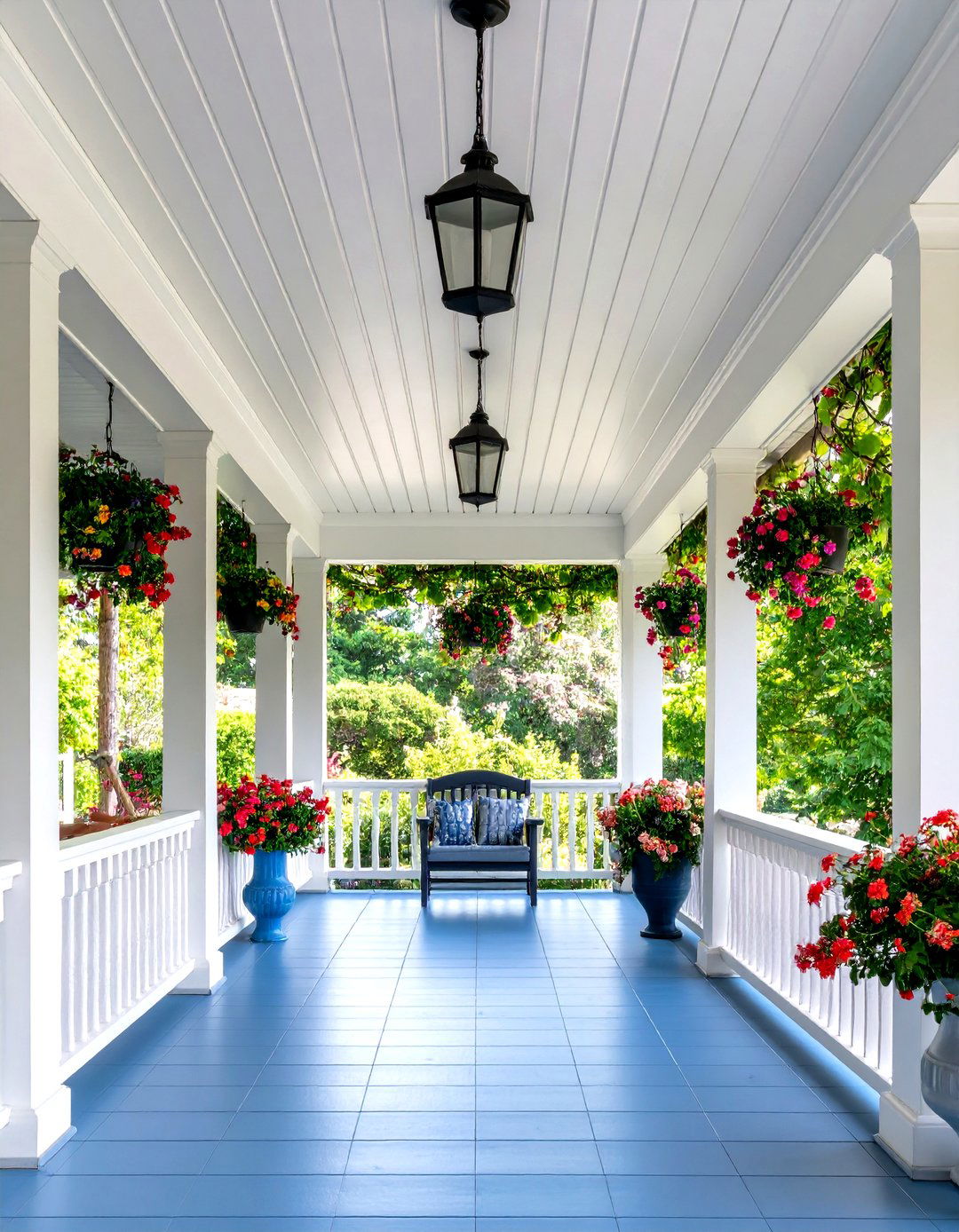 Classic White Beadboard Porch Ceiling - 24 Porch Ceiling Ideas