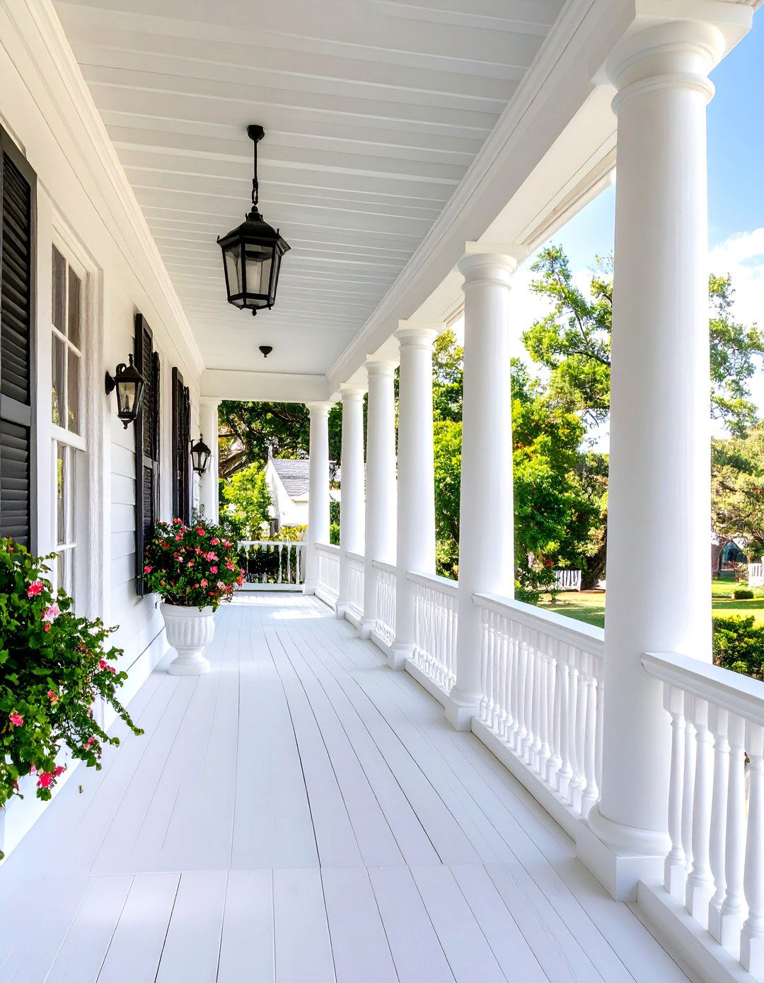 Classic White Column and Railing Systems - 24 Southern Front Porch Ideas