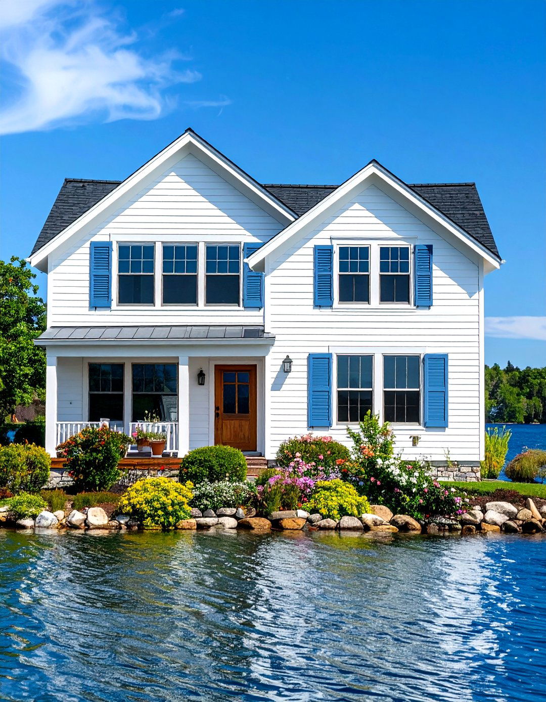 Classic White Dove Elegance - 24 Lake House Exterior Colors Ideas