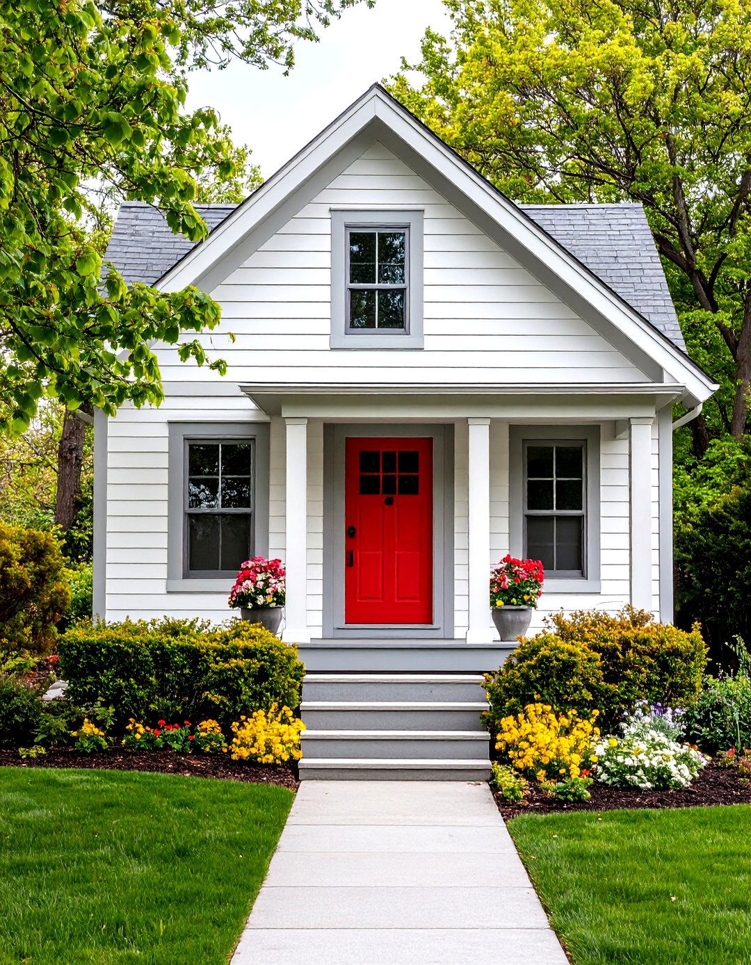 Classic White Elegance - 24 Exterior Color Palettes for Small Homes