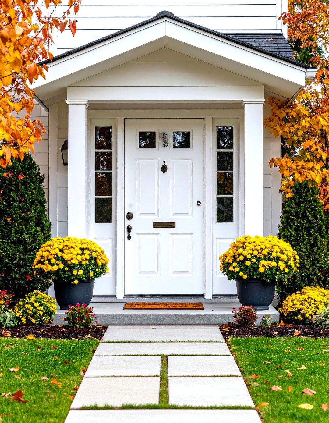 Classic White Front Door - 24 Front Door Color Ideas