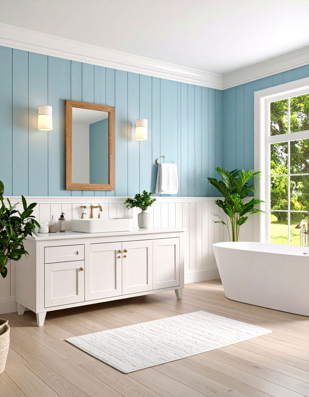 Classic White Half Wall Beadboard Wainscoting - 24 Beadboard Bathroom Ideas