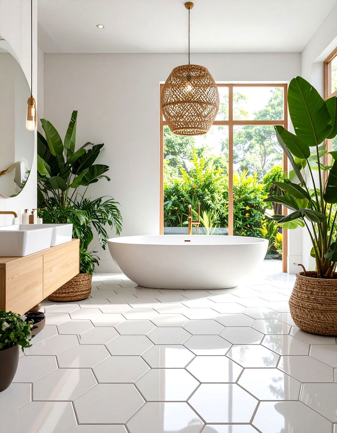 Classic White Penny Round Mosaic Flooring - 24 Bathroom Mosaic Floor Tile Ideas