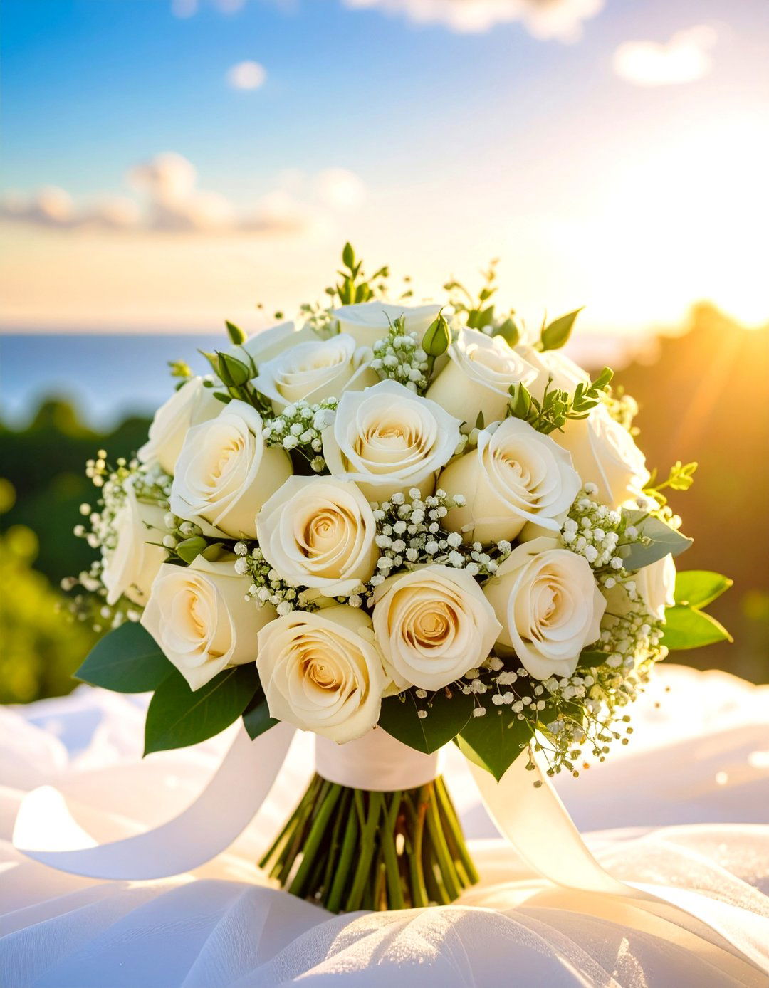 Classic White Rose Wedding Bouquet - 24 Wedding Bouquet Ideas