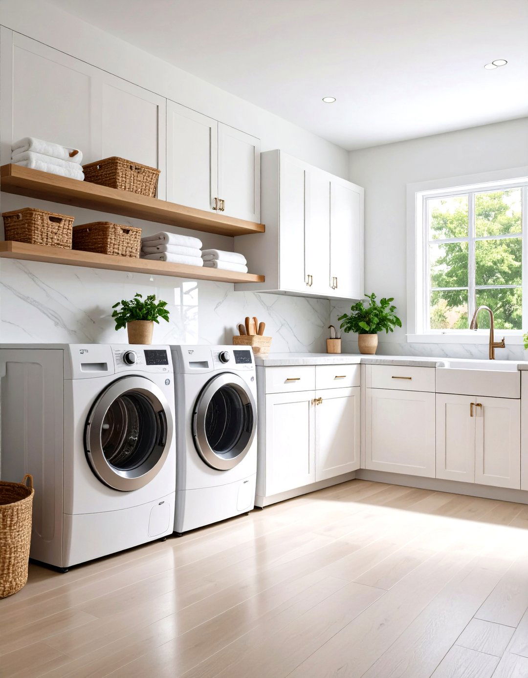 Classic White Serenity - 24 Laundry Room Paint Ideas