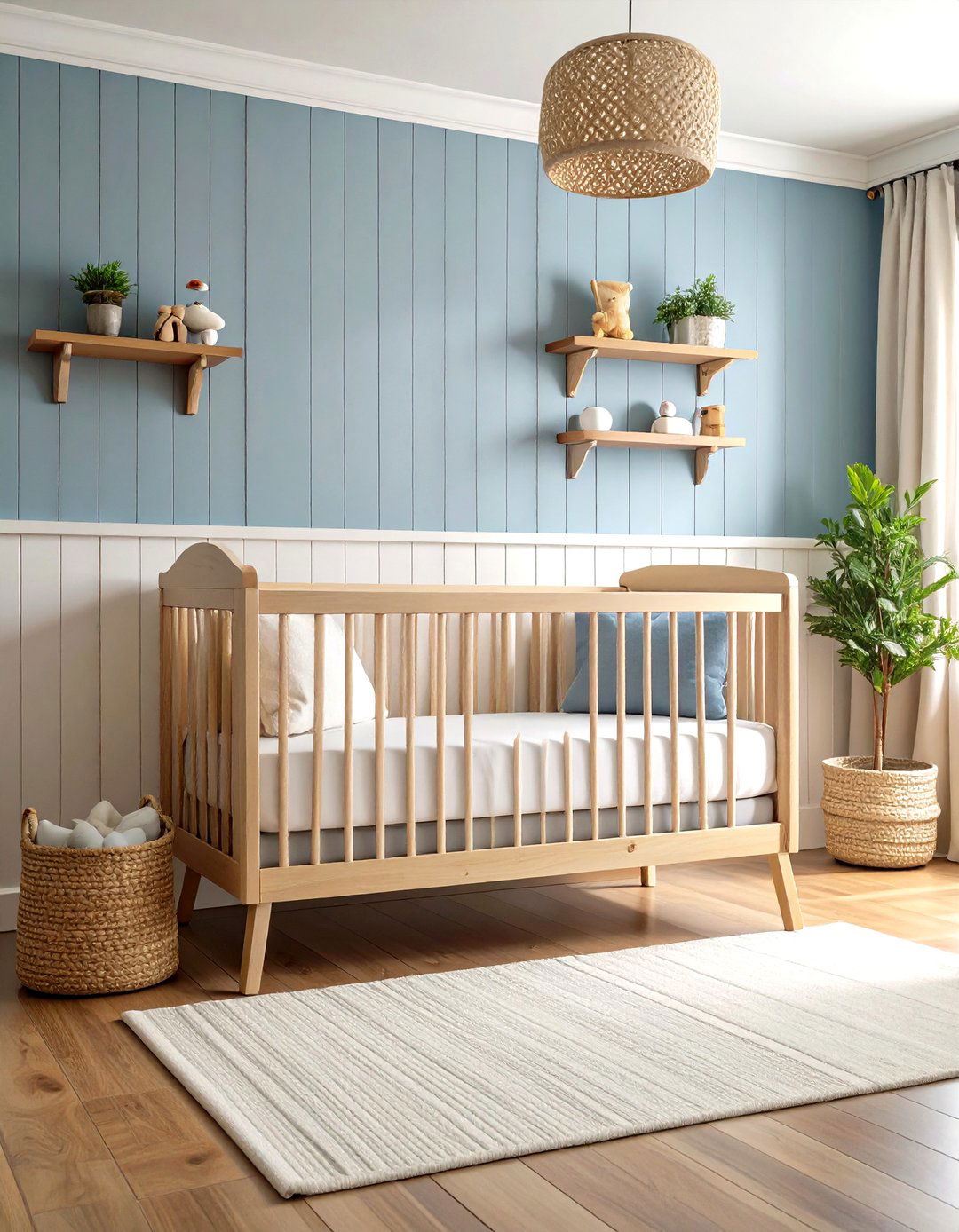 Classic White Shiplap Farmhouse Nursery - 24 Farmhouse Nursery Ideas