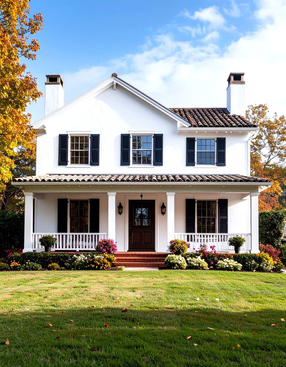 Classic White Stucco Colonial Revival - 24 spanish style home exterior ideas