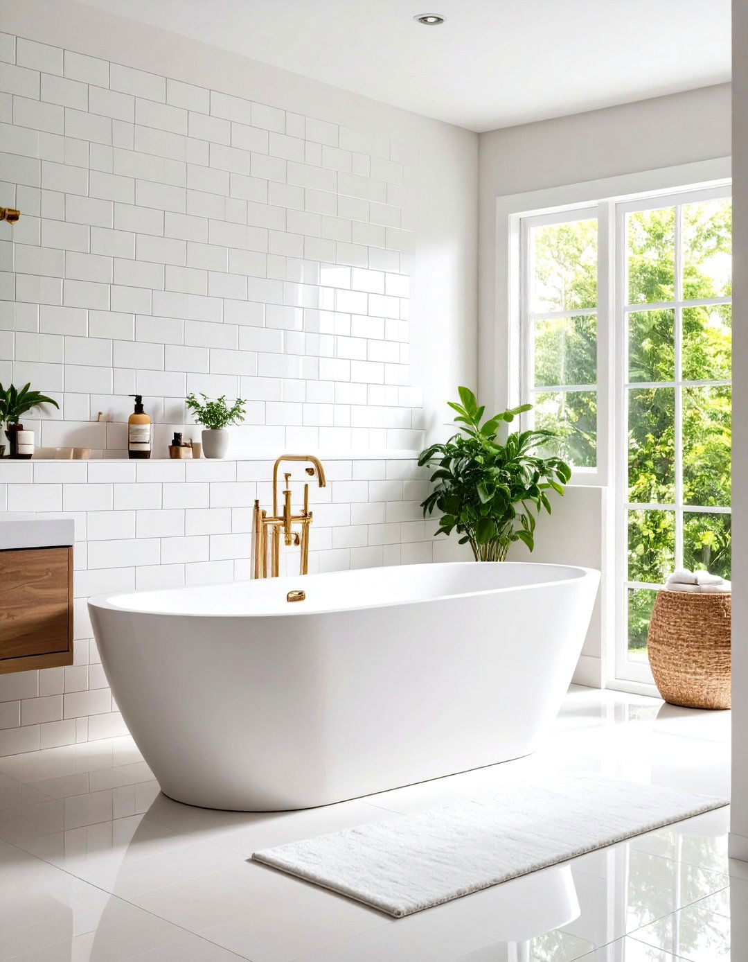 Classic White Subway Tile Bathtub Surround - 24 Bathtub Surround Ideas