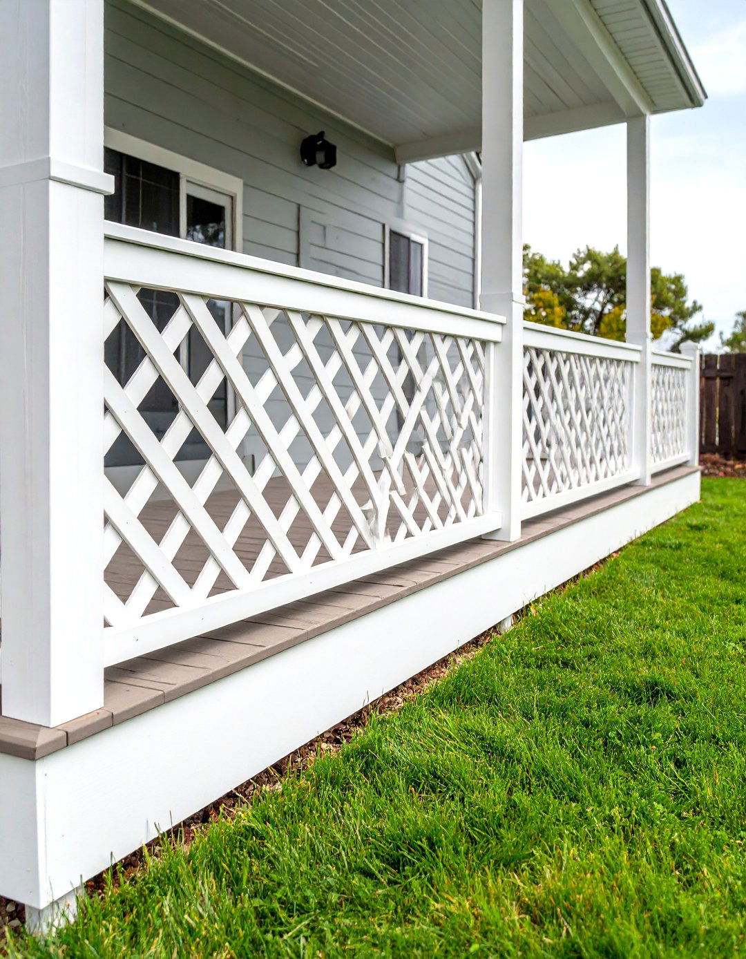 Classic White Vinyl Diamond Lattice Skirting - 24 Deck Lattice Ideas