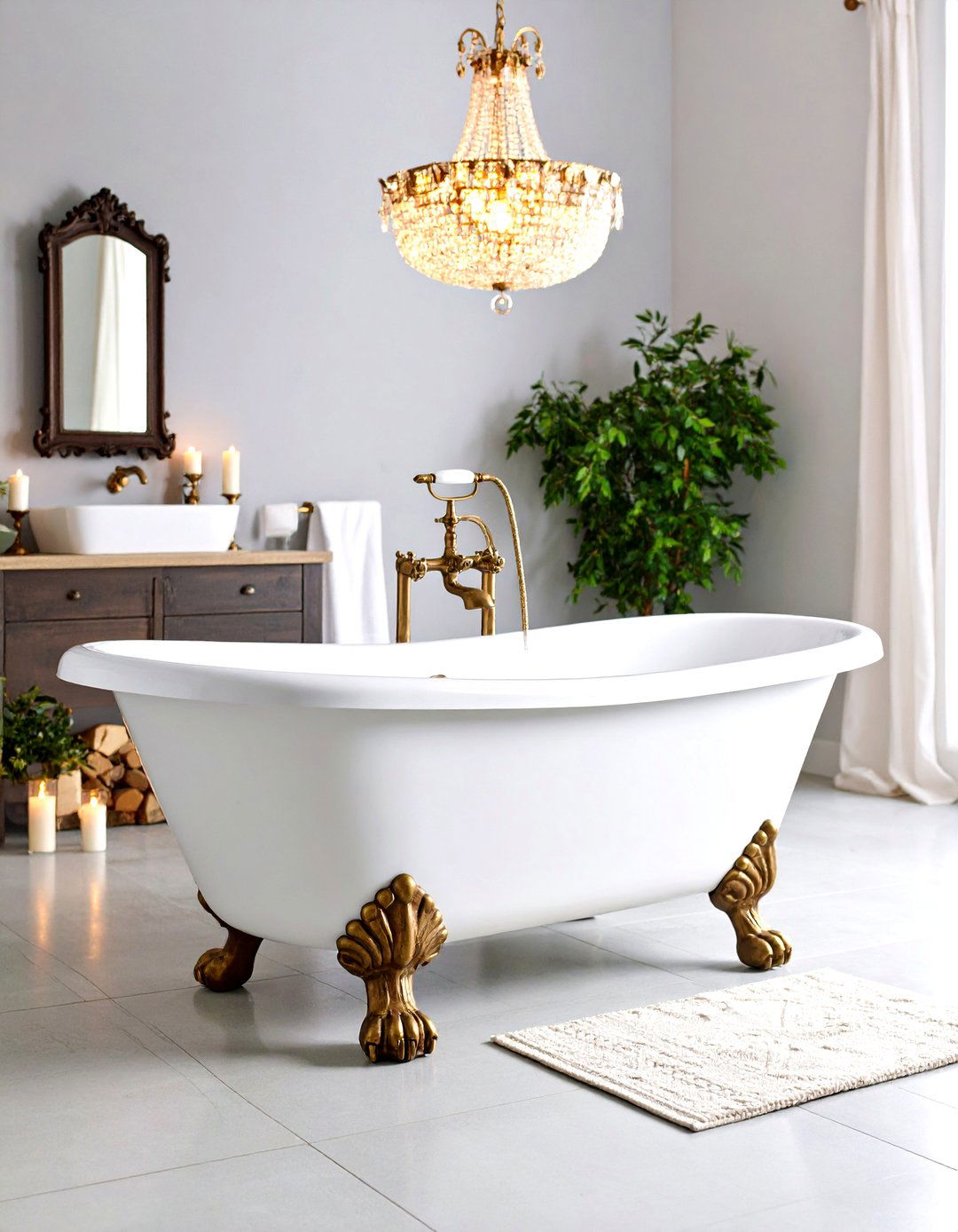 Clawfoot Bathtub Gothic Design - 24 Gothic Bathroom Ideas