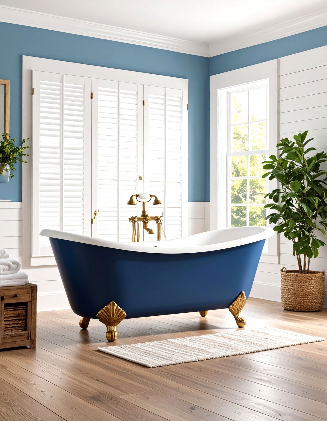Clawfoot Tub with Harbor Views - 24 Nautical Bathroom Ideas