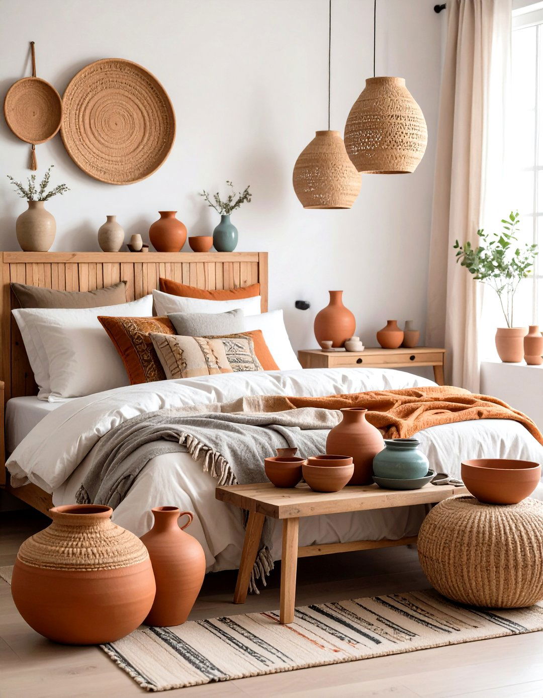 Clay and Ceramic Accessories - 24 earthy bedroom ideas