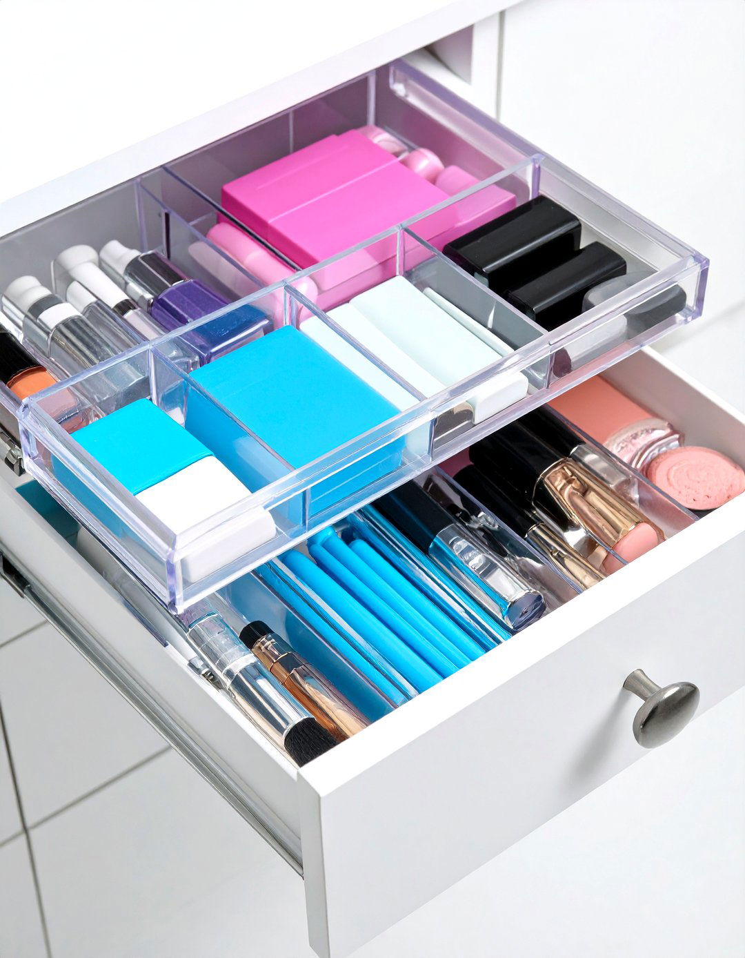 Clear Acrylic Drawer Dividers - 24 vanity organization ideas