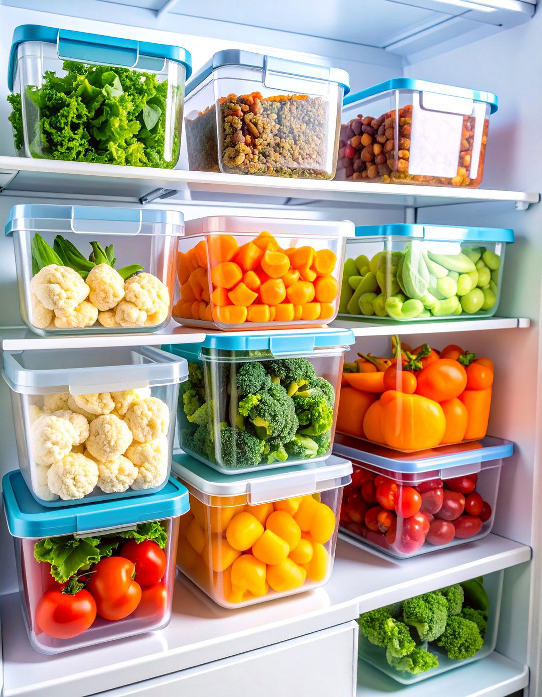Clear Container Storage Method - 24 Fridge Organization Ideas