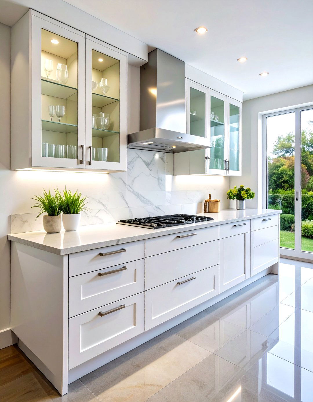 Clear Glass Upper Cabinet Display - 24 Modern Style Glass Kitchen Cabinets