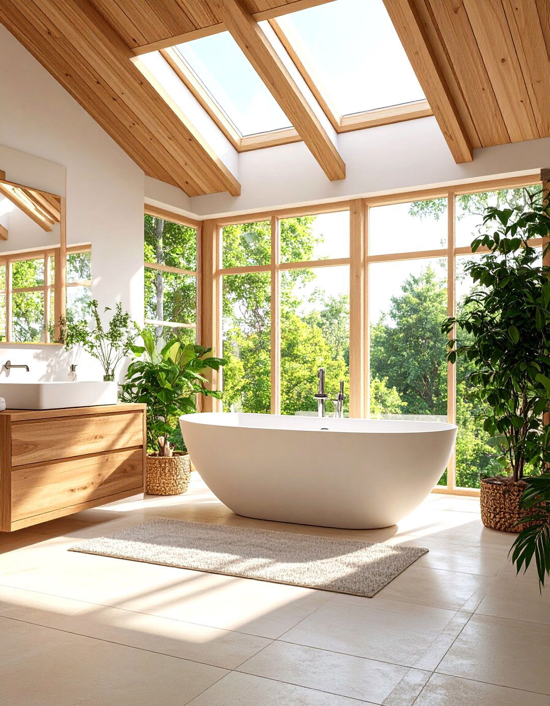 Clerestory Window Bathroom with Natural Ventilation Design - 24 Mid-century Modern Bathroom Ideas