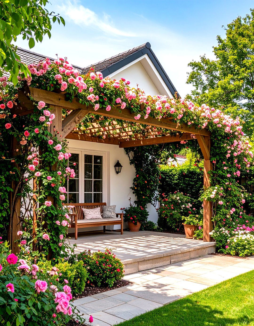 Climbing Rose Pergola Privacy - 24 Privacy Patio Ideas