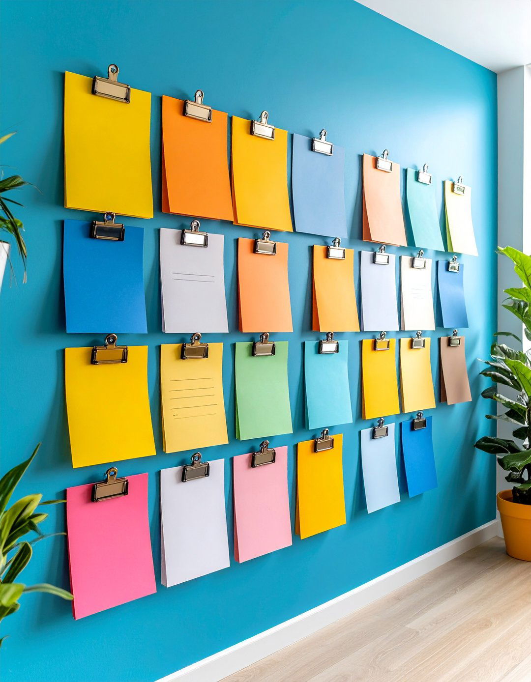 Clipboard Wall Organization - 24 Budget Home Office Ideas