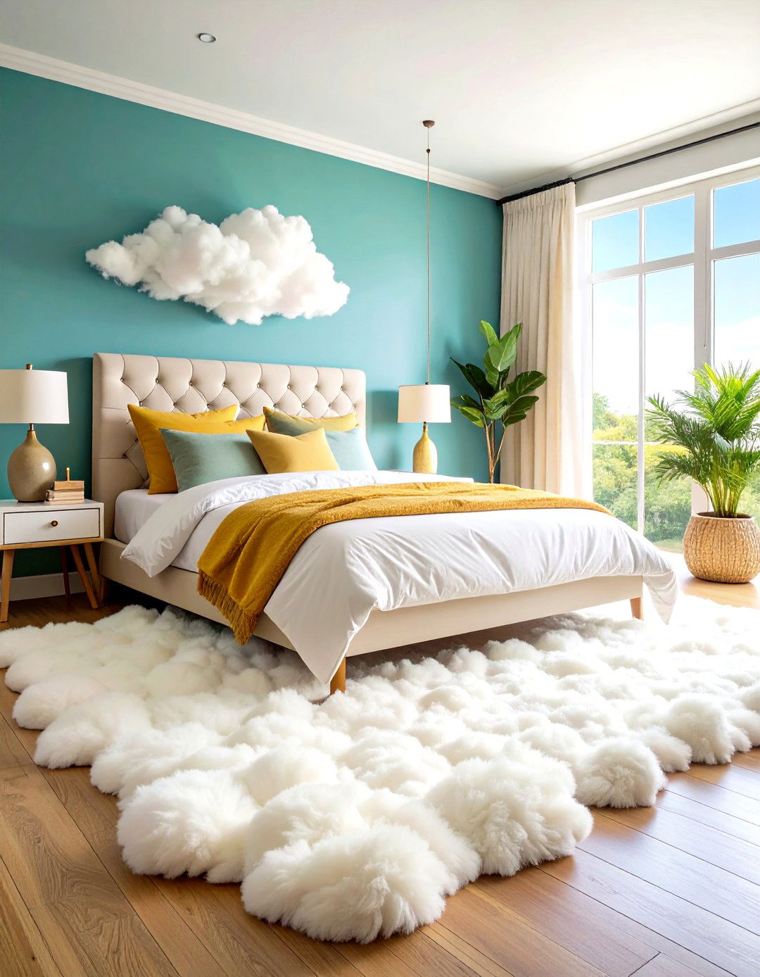 Cloud Floor Treatment Bedroom - 24 Cloud Themed Bedroom Ideas