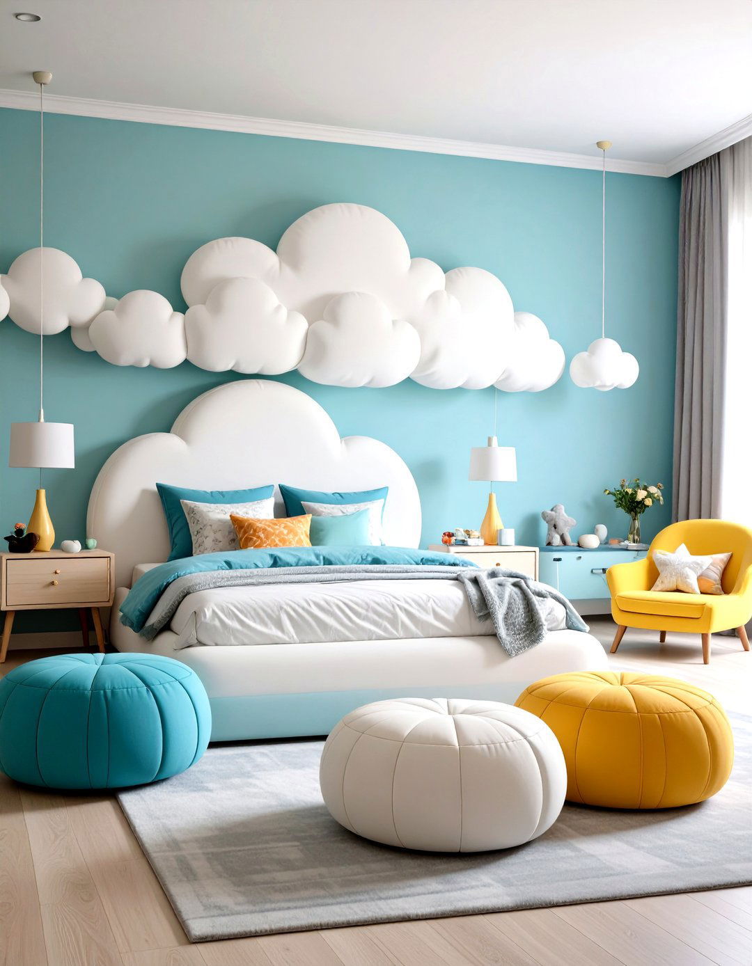 Cloud Furniture Shaped Bedroom - 24 Cloud Themed Bedroom Ideas