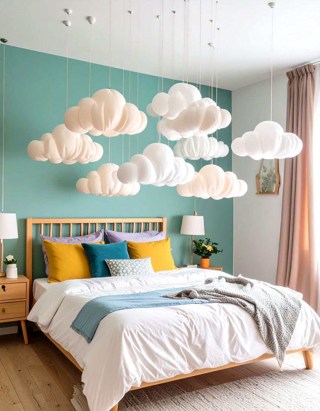 Cloud Mobile and Hanging Decor Bedroom - 24 Cloud Themed Bedroom Ideas