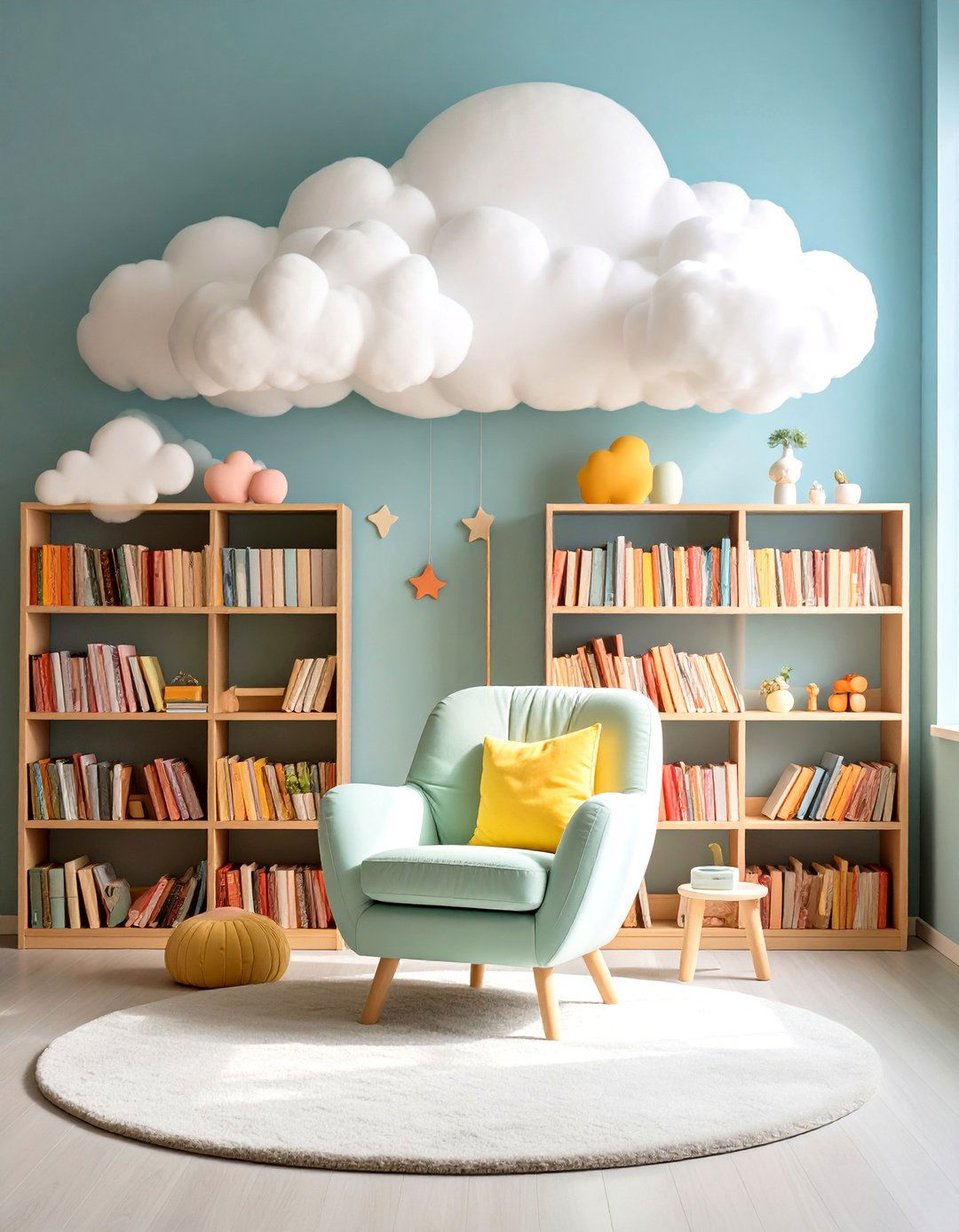 Cloud Reading Nook Library Nursery - 24 Cloud Themed Nursery Ideas