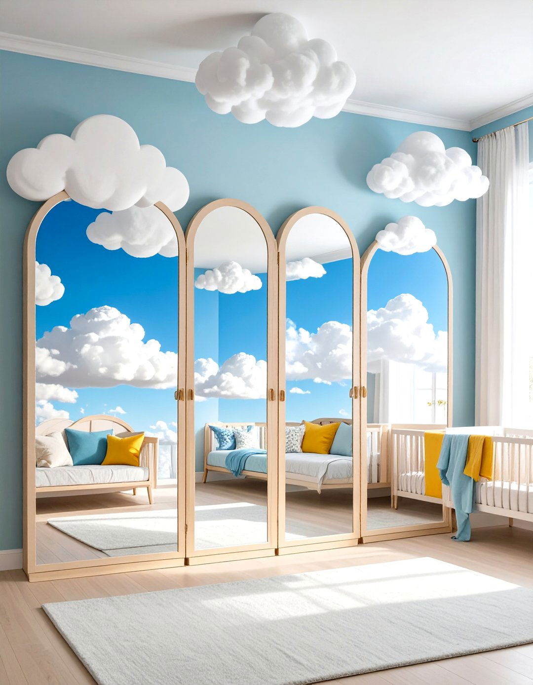 Cloud Reflection Mirror Nursery - 24 Cloud Themed Nursery Ideas