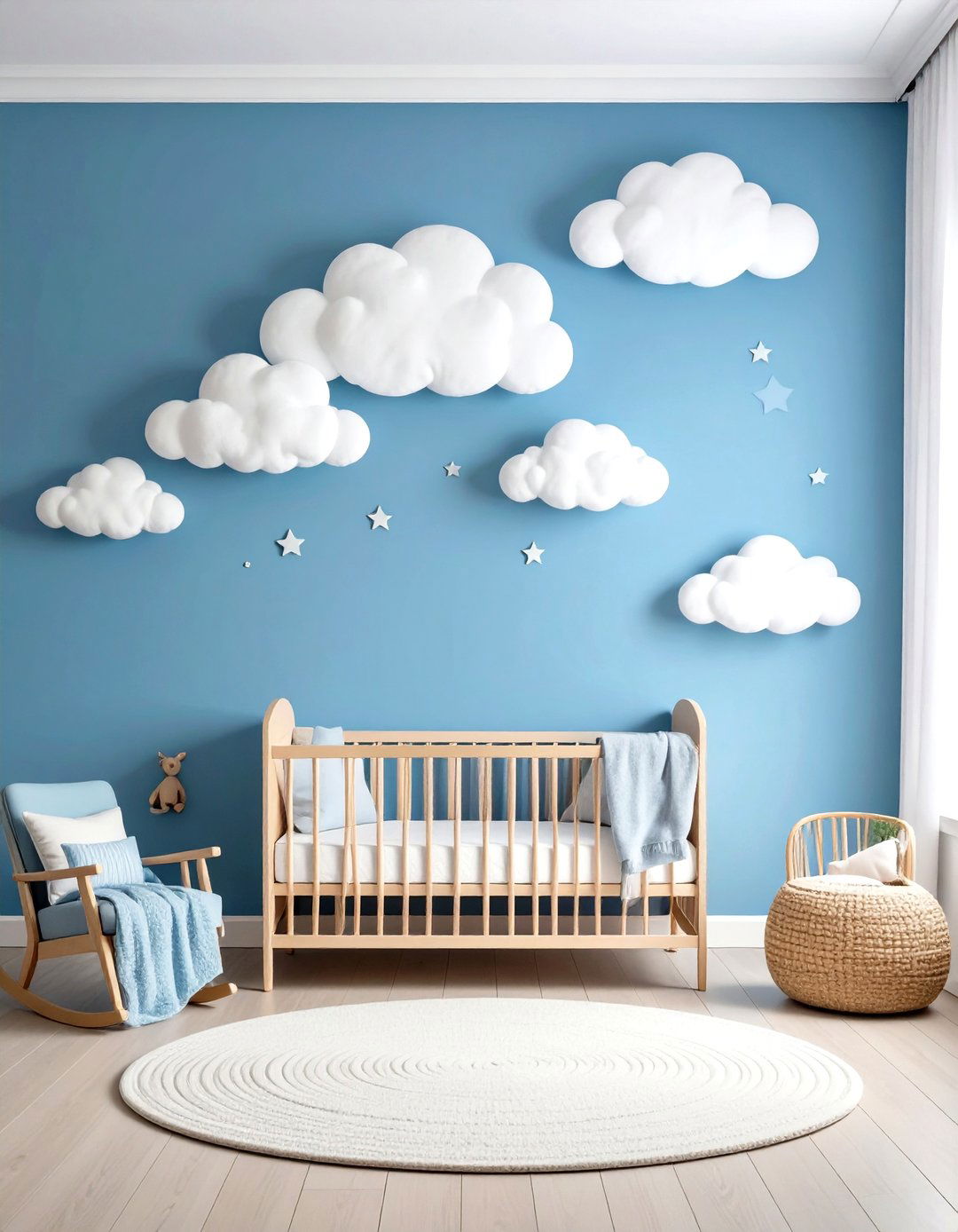 Cloud Themed Dreamscape - 24 Nursery Accent Wall Ideas