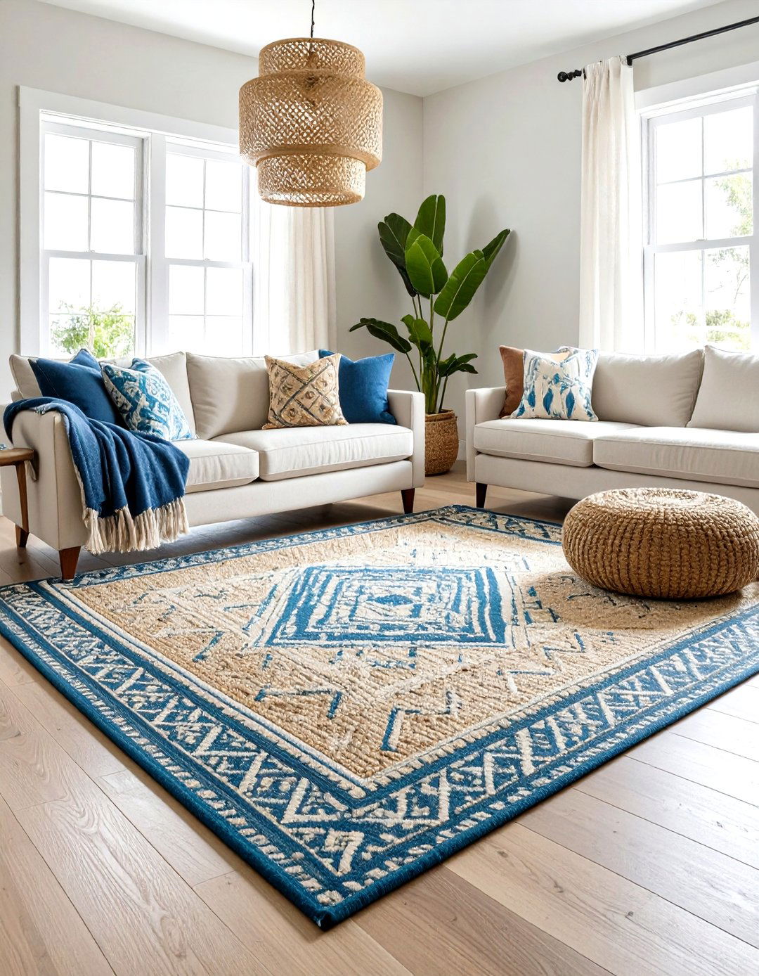 Coastal Area Rugs and Floor Coverings - 24 Coastal Living Room Ideas