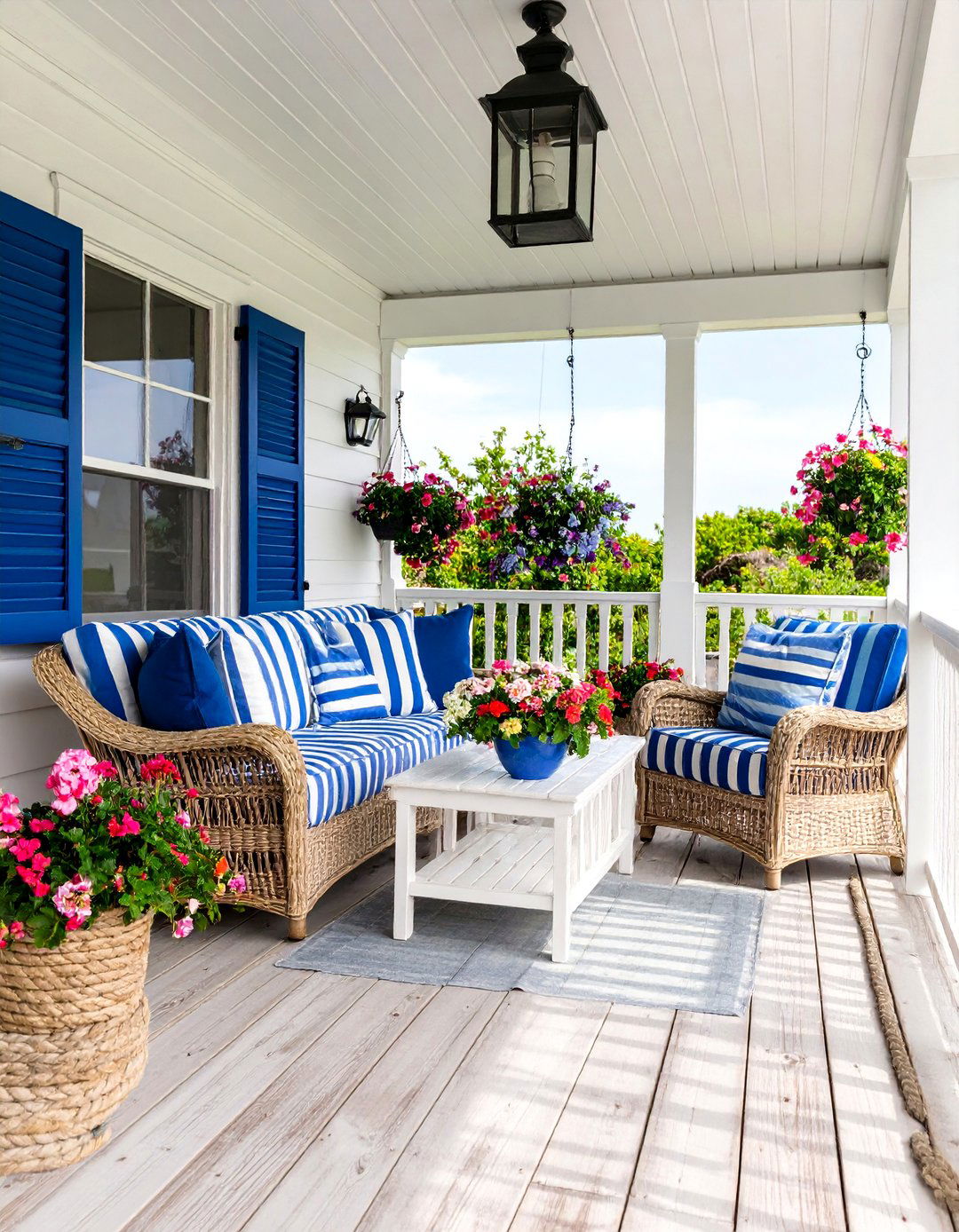 Coastal Back Porch Sanctuary with Nautical Themes - 24 Back Porch Ideas