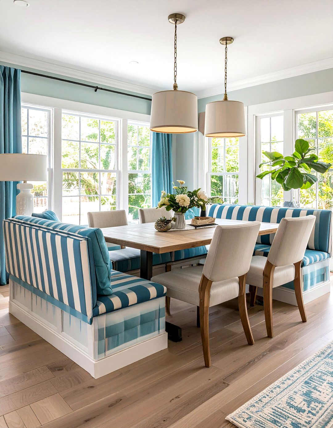 Coastal Banquette Seating - 24 Coastal Dining Room Ideas