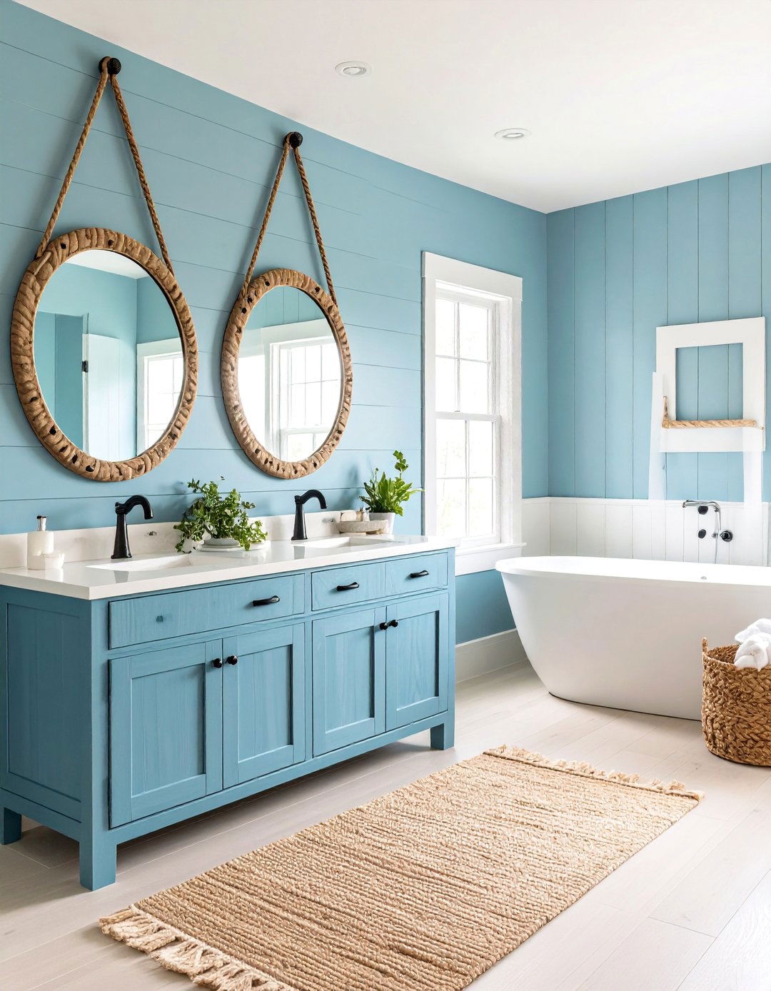 Coastal Bathroom with Black Nautical Hardware - 24 Bathroom With Black Fixtures