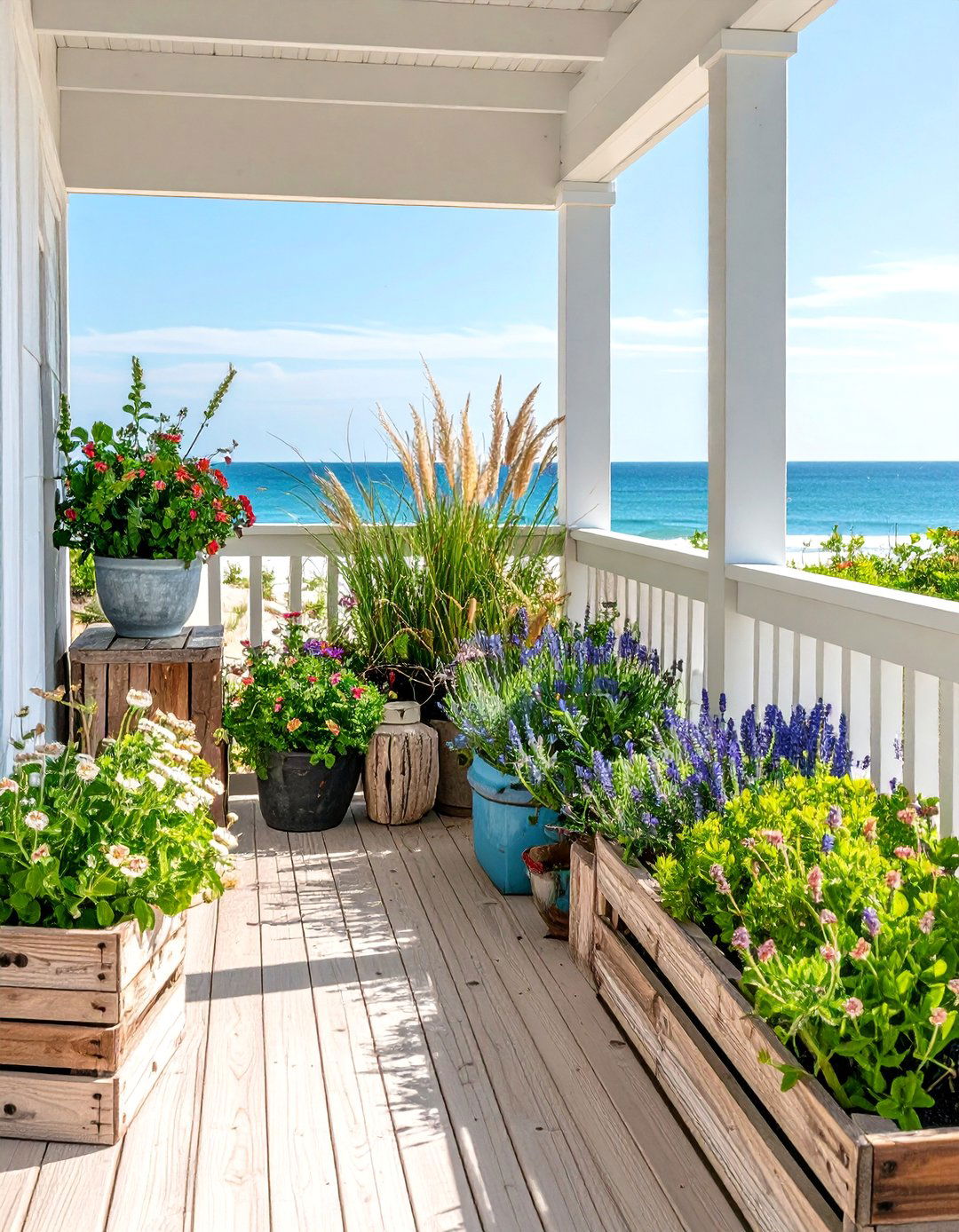 Coastal Beach Garden Theme - 24 Balcony Garden Ideas