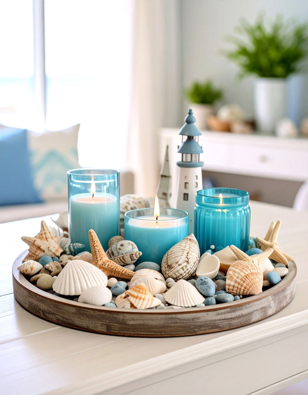 Coastal Beach House Entryway Tray - 24 Tray Decor Ideas