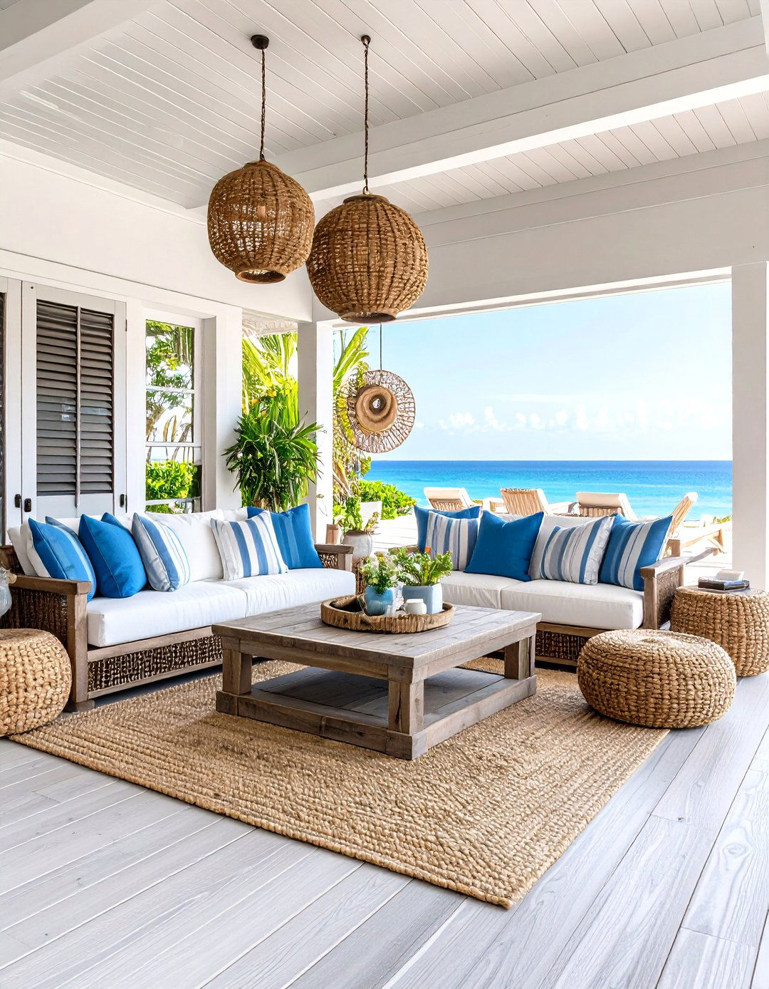 Coastal Beach House Media Deck - 24 Small Media Room Ideas