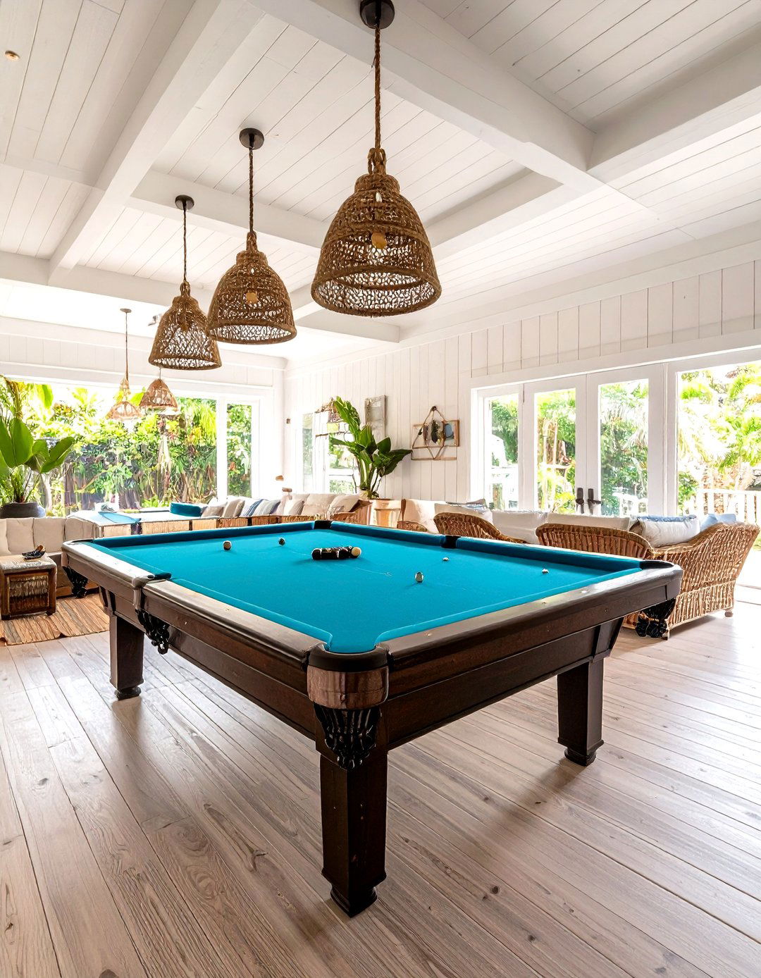 Coastal Beach House Pool Room - 24 Pool Table Room Ideas