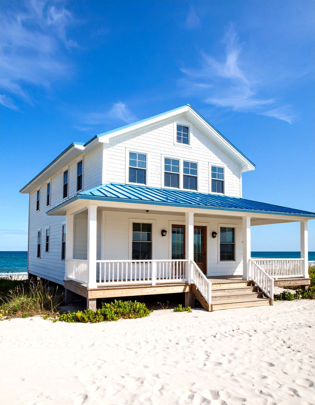 Coastal Beach House Style - 24 houses with blue metal roofs