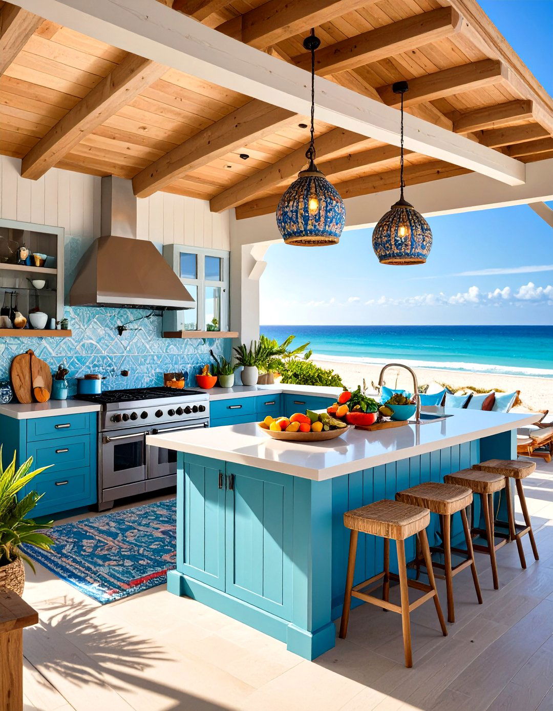 Coastal Beach House Style - 24 Outdoor Kitchen with a Gazebo Ideas