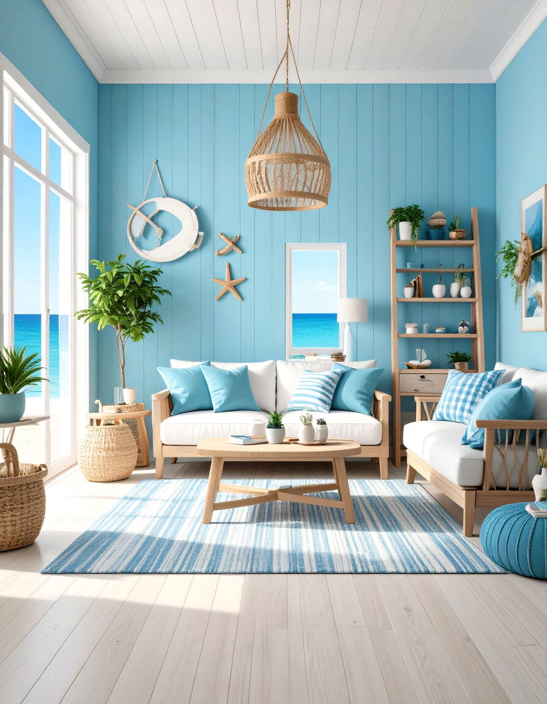 Coastal Beach House Vibe - 24 Teen Hangout Room Ideas