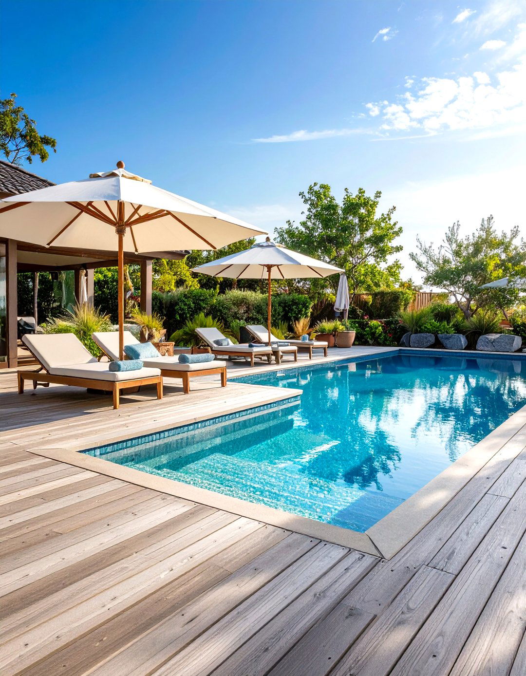 Coastal Beach Inspired Pool Theme - 24 Pool Patio Ideas