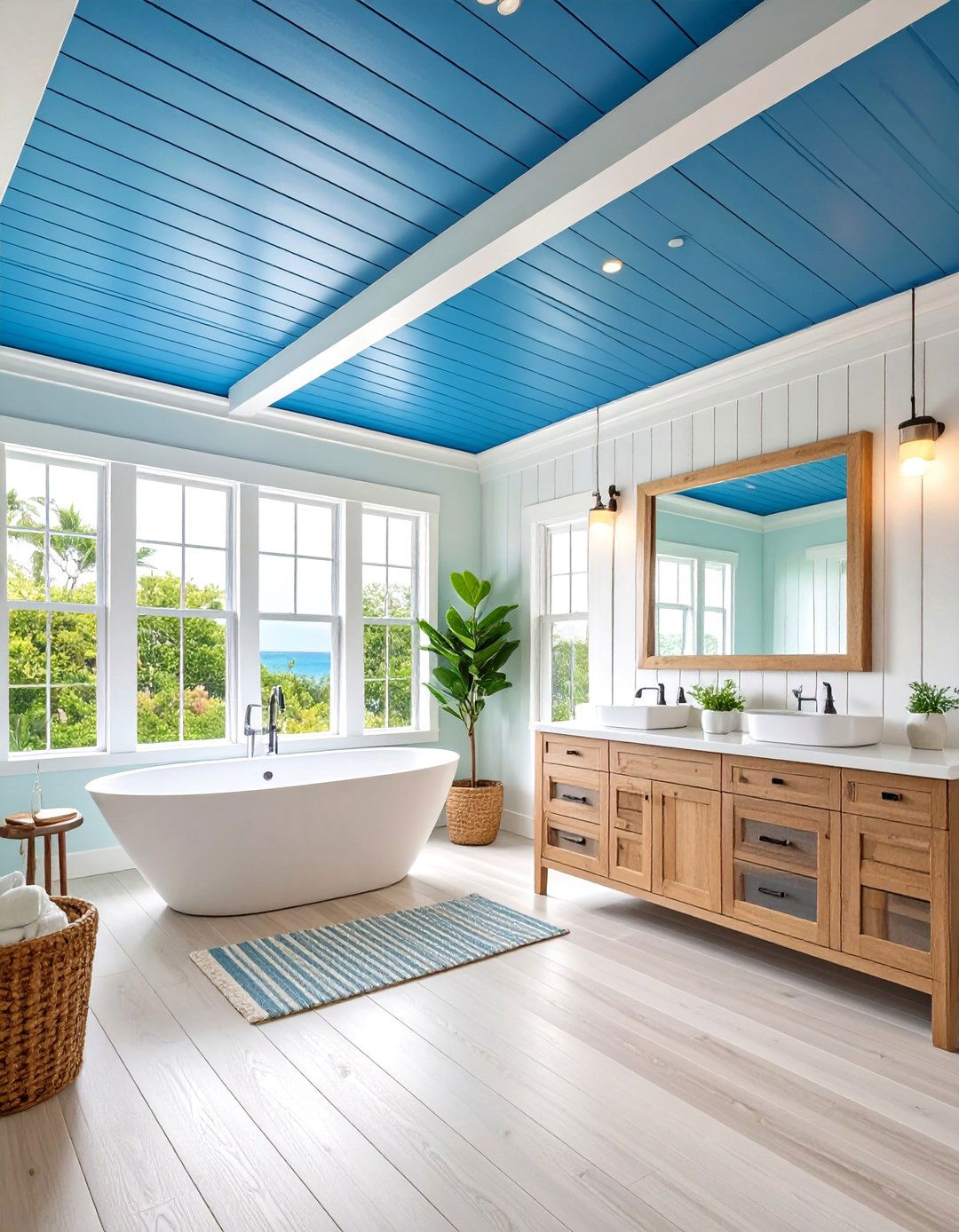 Coastal Blue Beadboard Ceiling - 24 Beadboard Ceiling Design Ideas