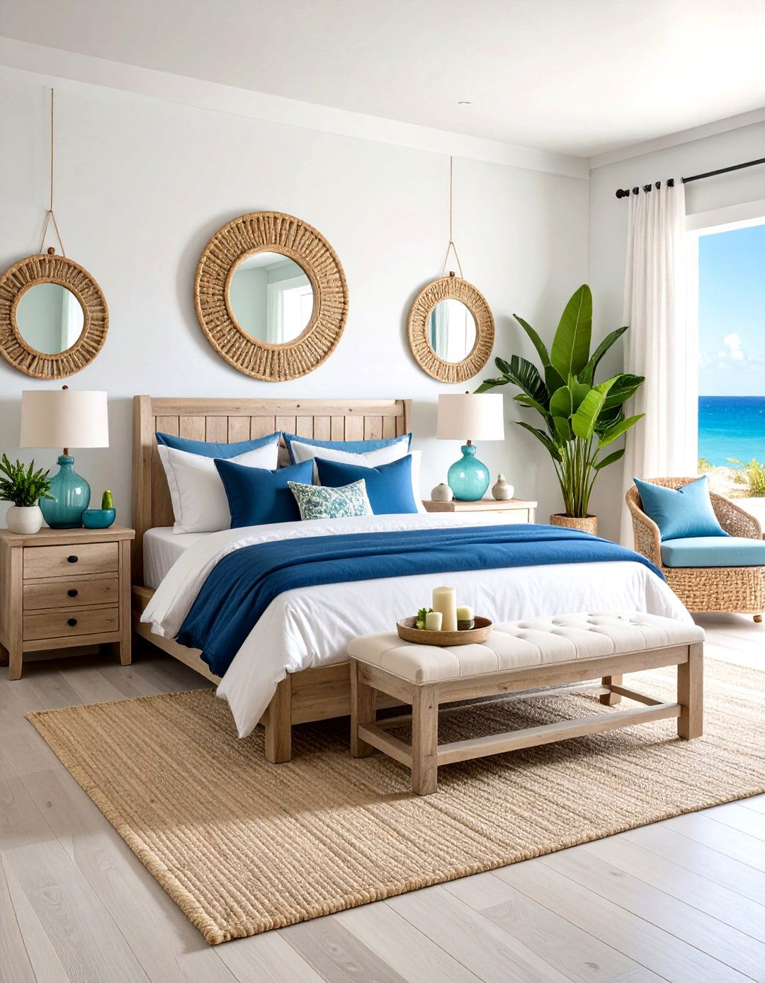 Coastal Blue Beige Bedroom Sanctuary - 24 blue and beige bedroom ideas