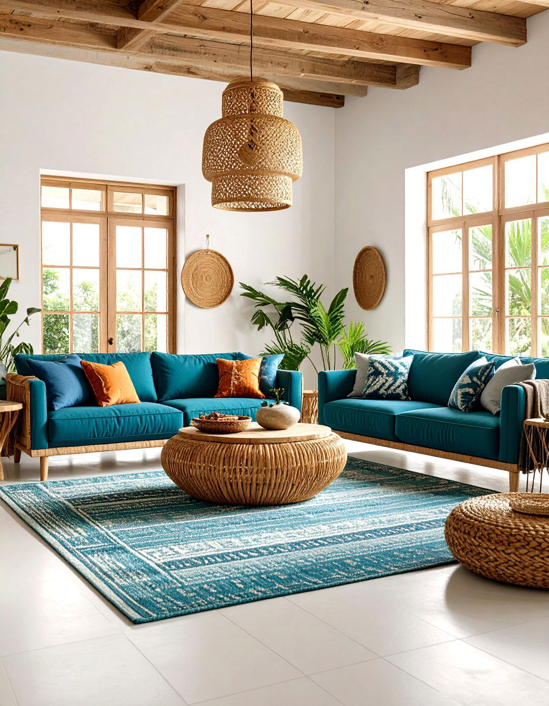 Coastal Blue Living Room - 24 Mediterranean Interior Design Ideas