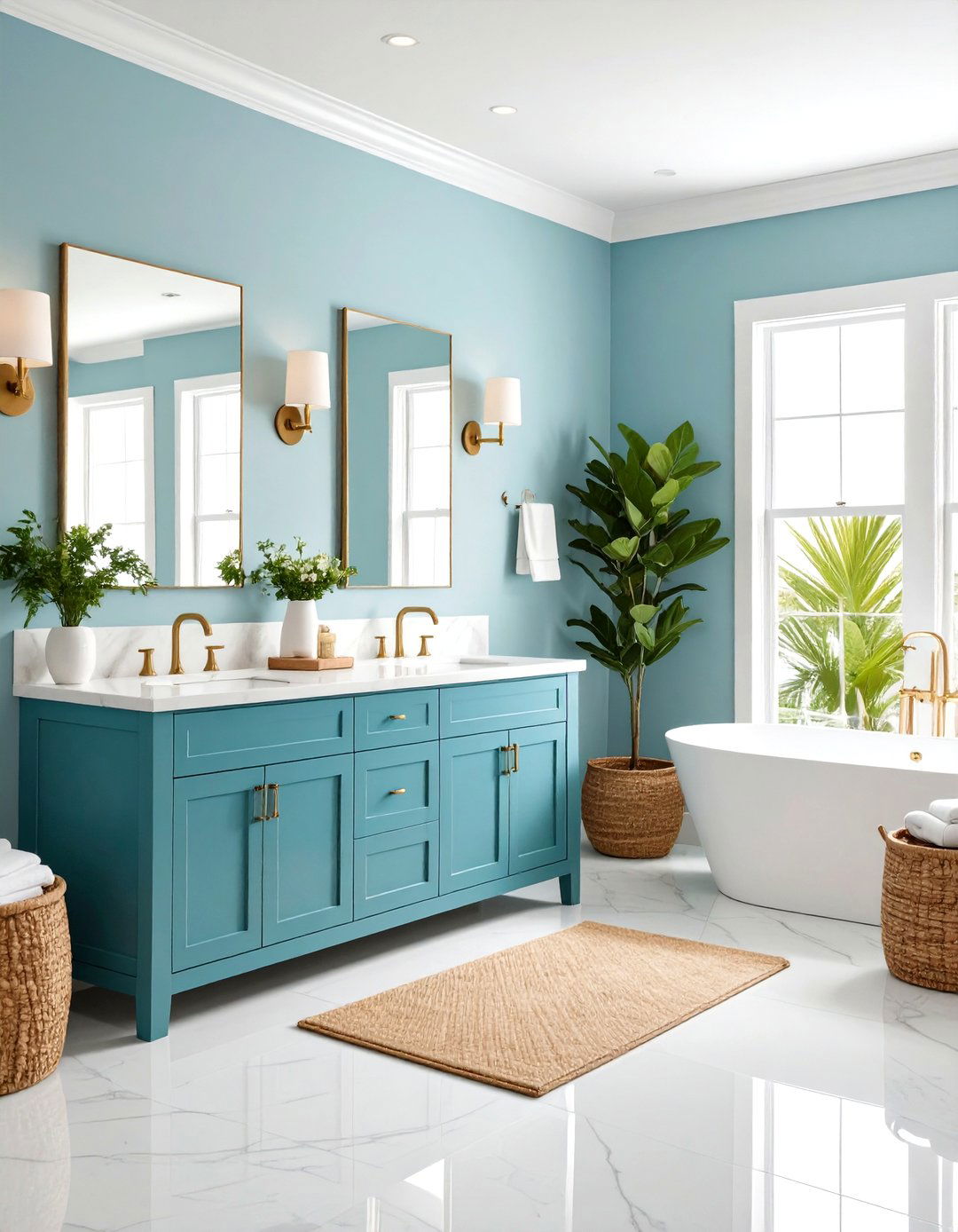 Coastal Blue Sanctuary - 24 Jack and Jill Bathroom Ideas