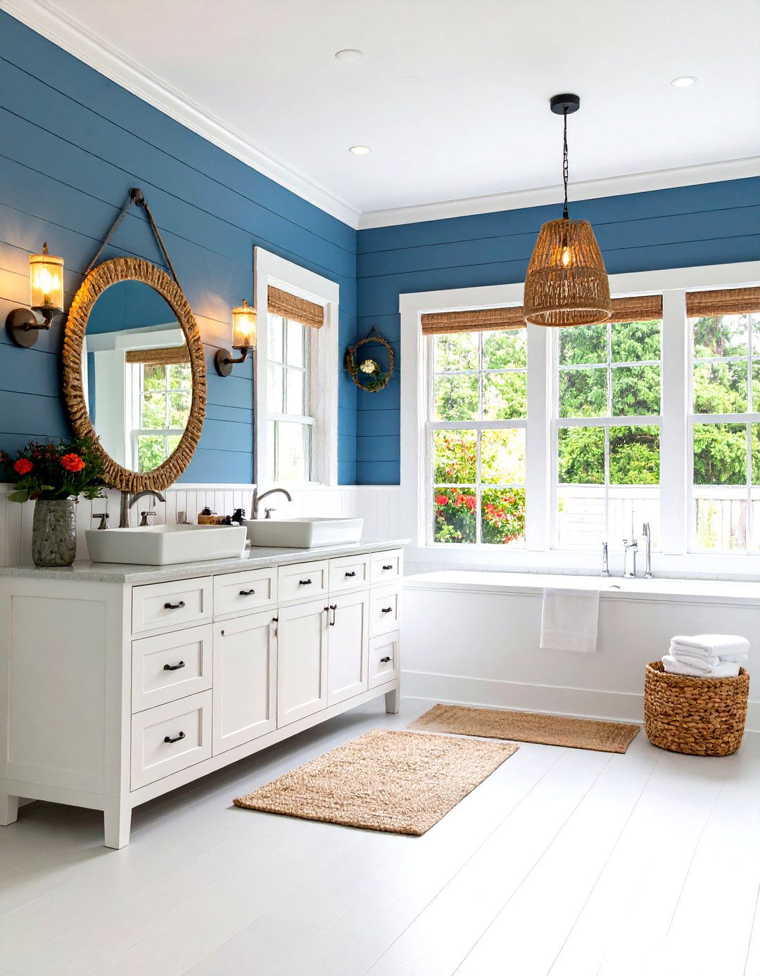 Coastal Blue Shiplap Bathroom Retreat - 24 shiplap bathroom ideas