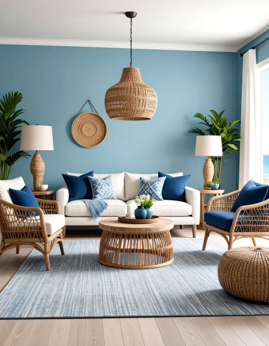 Coastal Blue and Grey Serenity - 24 grey carpet living room ideas