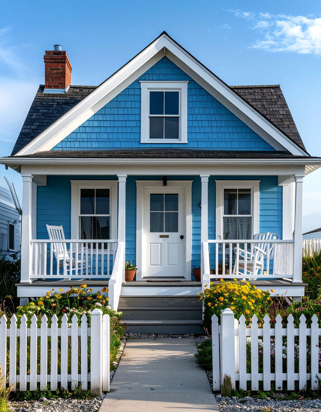Coastal Blue and White Color Scheme - 24 modern cottage house exterior ideas